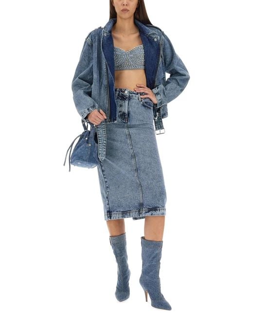 Moschino Blue Biker Peace Symbol