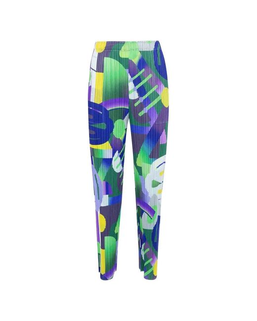 Pleats Please Issey Miyake Blue Pleats Please By Issey Miyake "Playground" Trousers