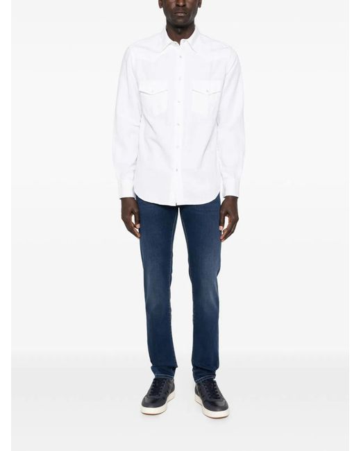 Jacob Cohen White Cotton Blend Shirt for men