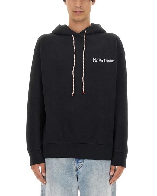 Aries Black Sweatshirt With Logo for men