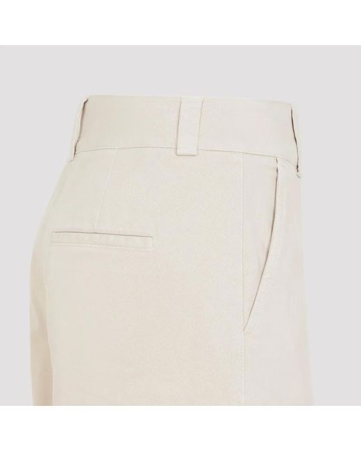 Peserico White Wide Leg Bul Cotton Pants