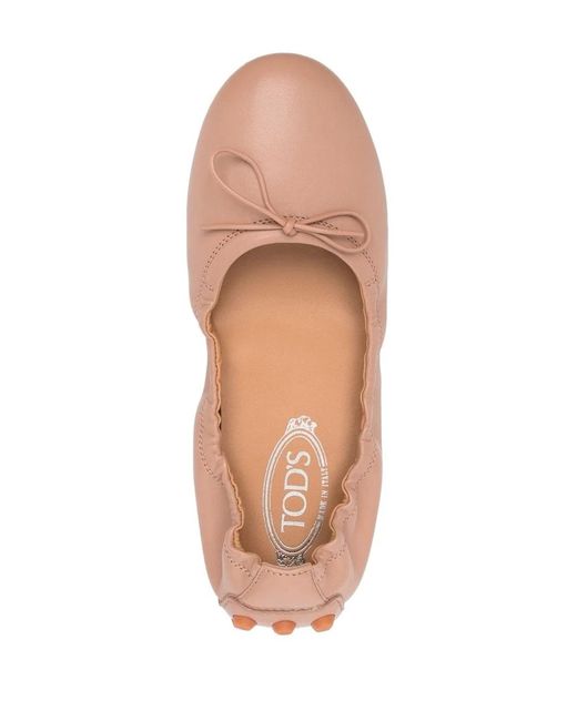 Tod's Pink Skin Leather Bubble Ballerinas