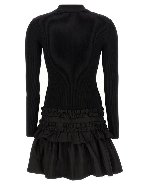 Ganni Black Viscose Short Dress