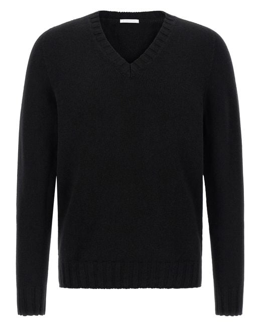 Oliver Lattughi Black Cashmere V-Sweater for men