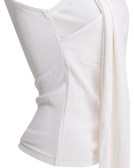AMI White Viscose Top