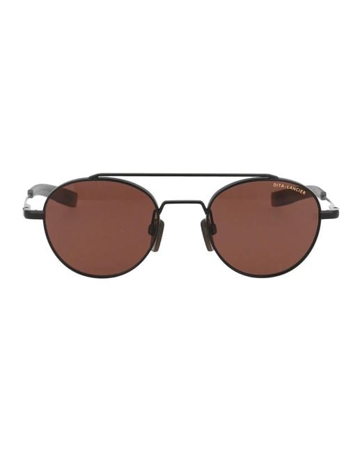 Dita Eyewear Brown Matte Polar Acetate + Metal Sunglasses