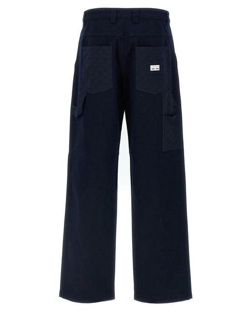 Gucci Blue Incrocio Gg' Pants for men