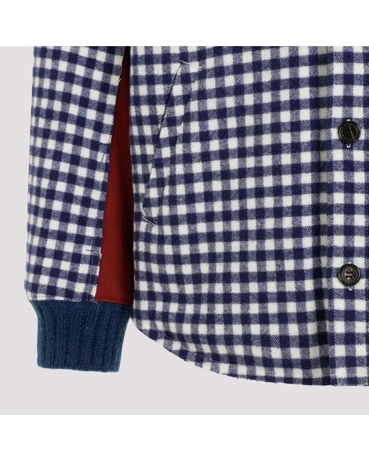 Undercover Blue Wool Bomber Jacket for men