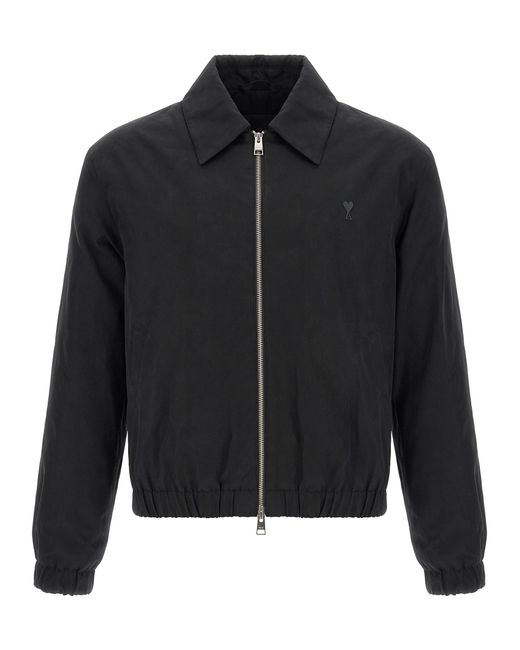 AMI Black 'Ami De Coeur' Jacket for men