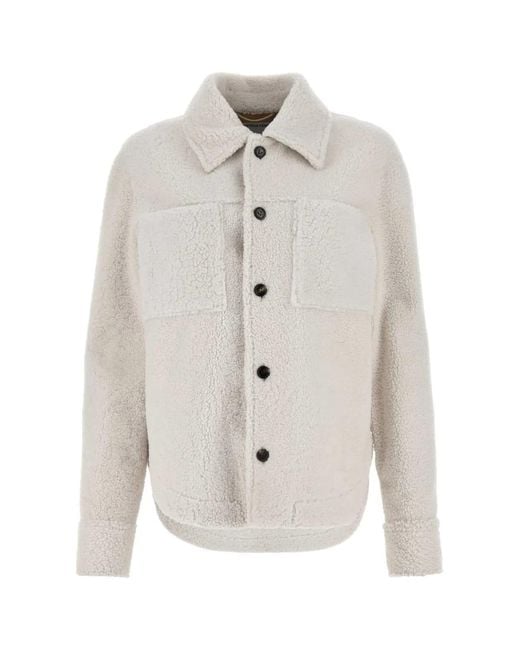 Bottega Veneta White Over Shirt Shearling Bianco