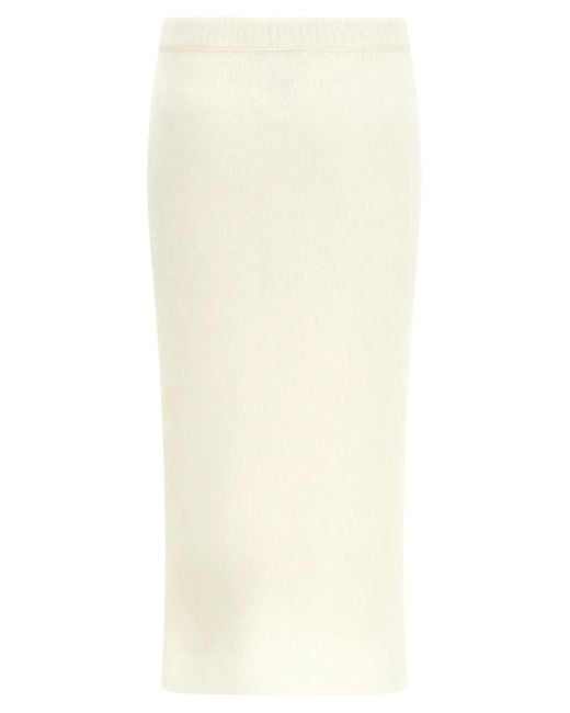 Alessandra Rich Natural 'Carded Mohair' Skirt