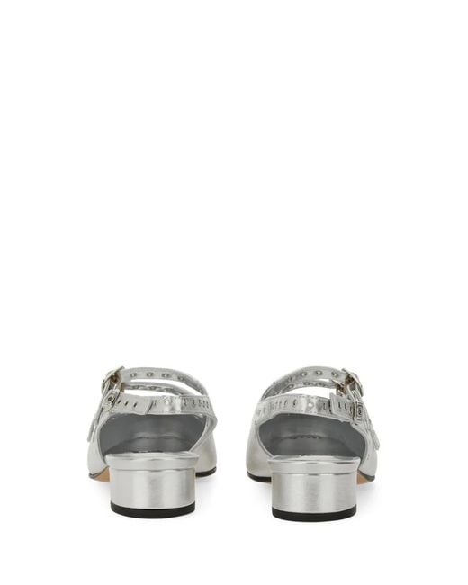CAREL PARIS White Mary Jane Slingback "Queen"