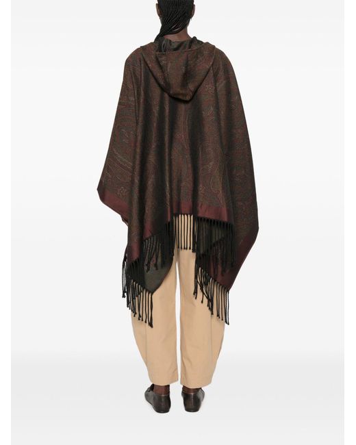 Etro Black Wool Blend Cape