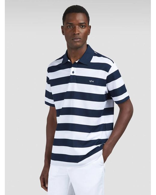 Paul & Shark Blue Paul & Shark Double Piqué Cotton Polo for men