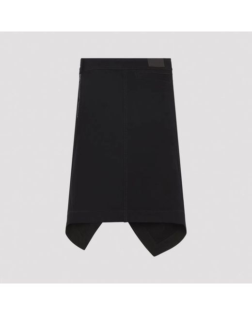 Lemaire Black Asymmetric Skirt With Stitch
