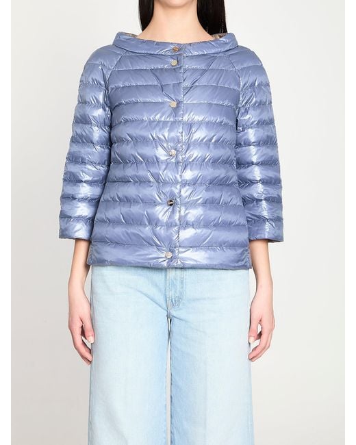 Herno Blue Reversible Short Down Jacket