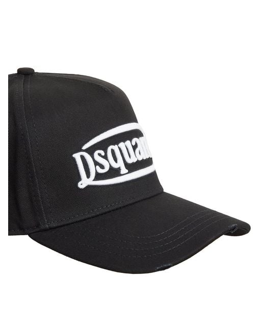 DSquared² Black Baseball Logo Cap for men
