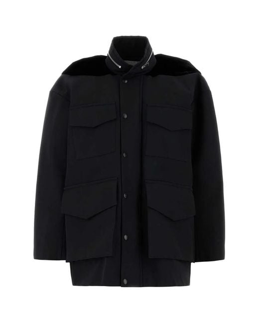 Sacai Black Grosgrain Bonding X Velvet Blouson