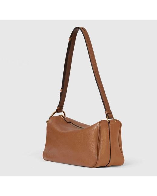 Gucci Brown Half Horsebit Medium Shoulder Bag