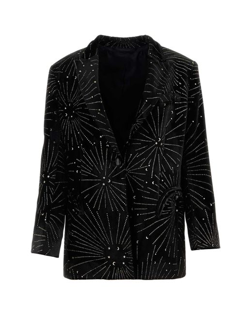 BLAZE Black Embellished Velvet Tomboy R