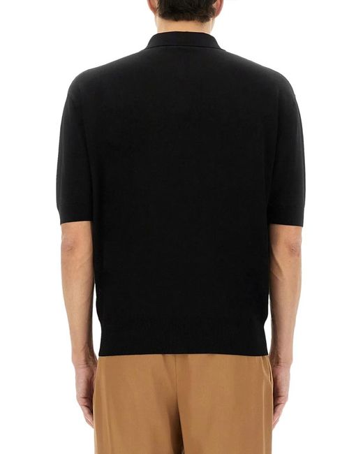 Lardini Black Organic Cotton Polo Shirt for men