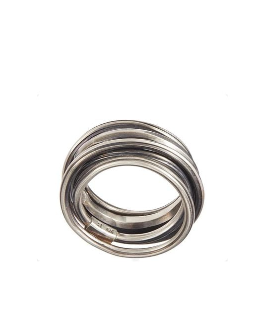 Werkstatt:münchen Gray Wound Track Ring for men