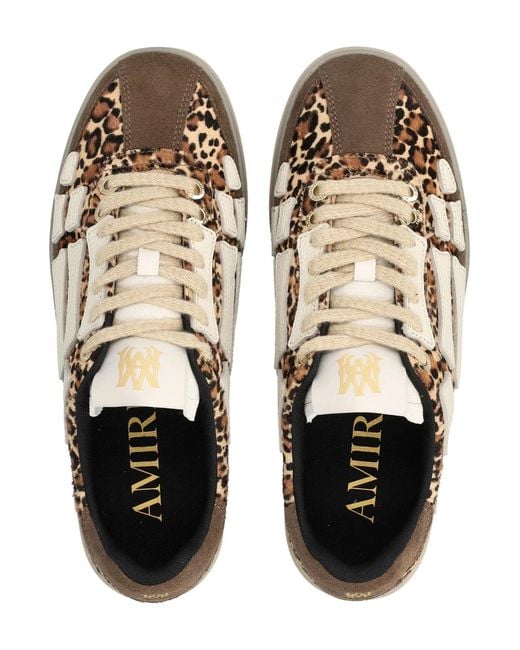 Amiri Brown Leopard Pacific Bones Sneakers for men