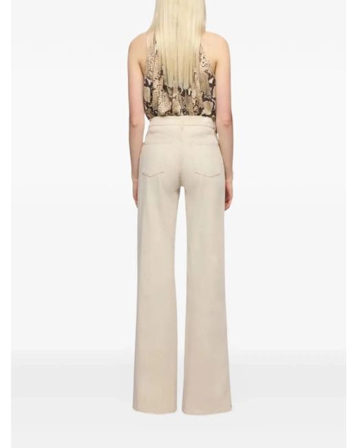 7 For All Mankind Natural Lotta Wide Leg Stretch Denim Jeans