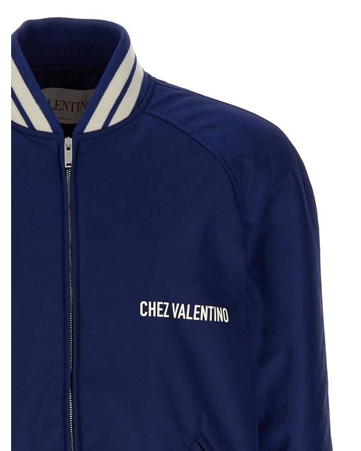 Valentino Garavani Blue 'Chez Bomber Jacket for men