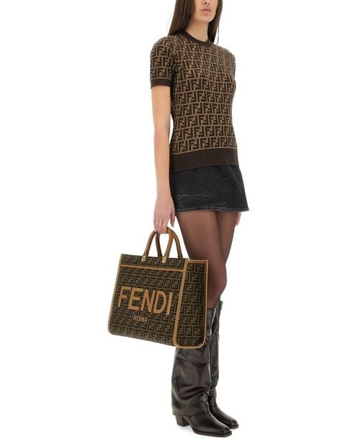 Fendi Brown Ff Cotton Jersey