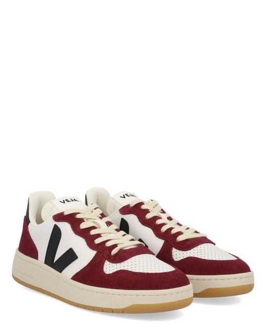Veja Red Multicolour Leather And Suede for men