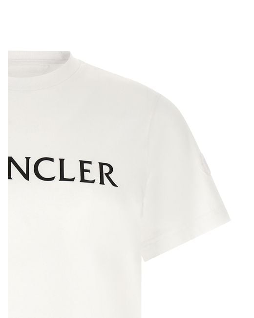 Moncler White Graphic Logo T-Shirt for men