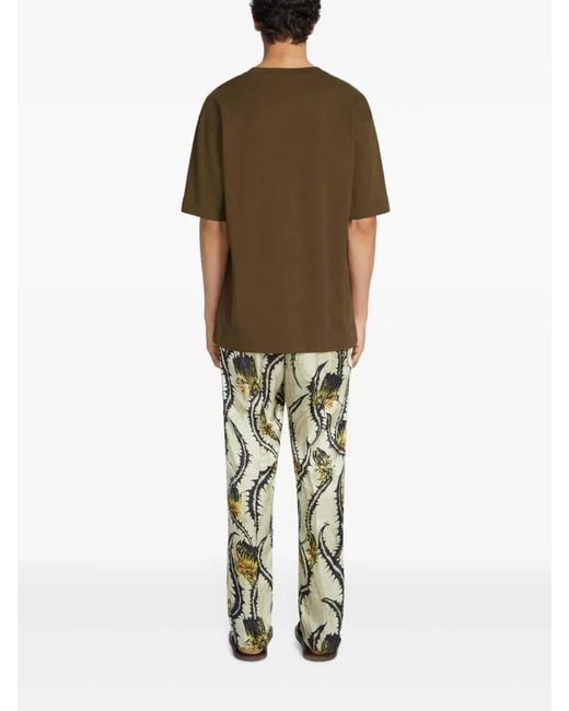 Dries Van Noten Green Cotton Tshirt for men