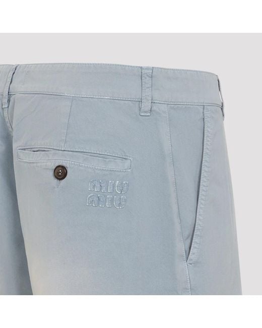 Miu Miu Blue Astrale Cotton Trousers