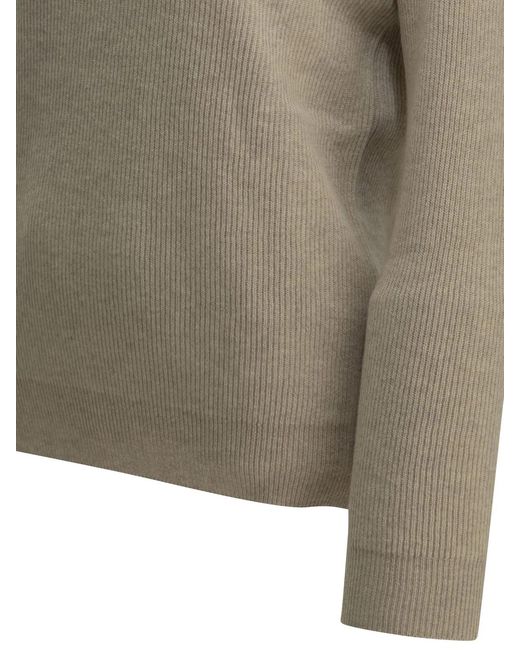 Brunello Cucinelli Natural Cashmere Crew-Neck Sweater