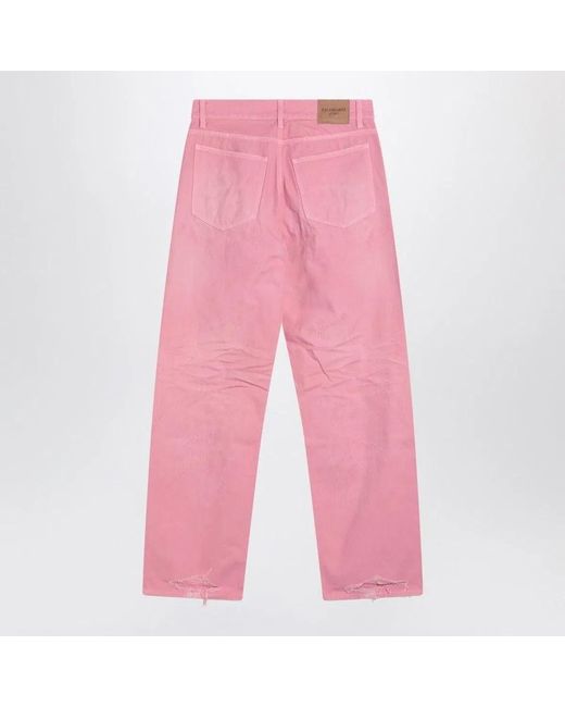 Balenciaga Pink Wide-Leg Baby Jeans