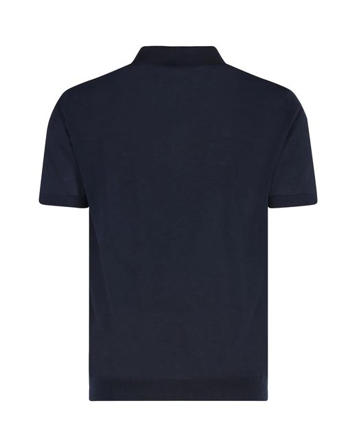 Golden Goose Deluxe Brand Blue Giotto Knitted Virgin Wool Polo Shirt for men