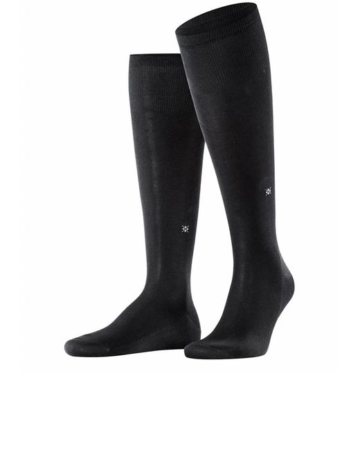 Burlington Black Cardiff Knee-High Socks for men