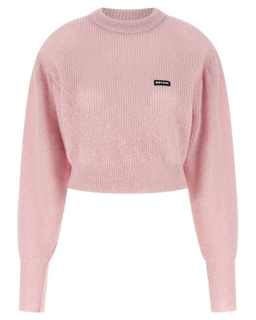 ROTATE BIRGER CHRISTENSEN Pink Rotate Birger Christensen 'Knit Puff' Sweater