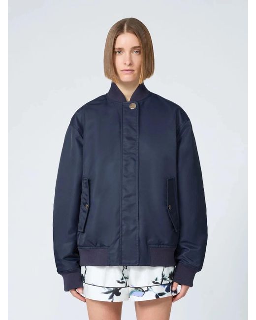 Max Mara Blue Spxangelo Oversized Bomber Jacket