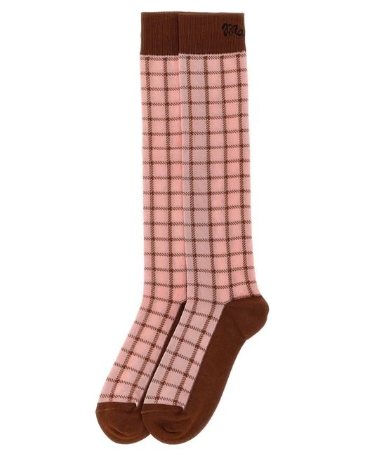 Marni Red Check Socks
