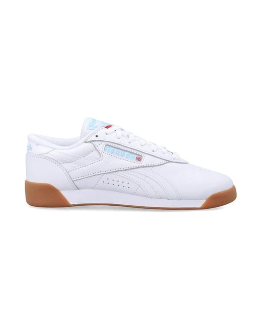 Reebok White Freestyle Low Leather Sneakers
