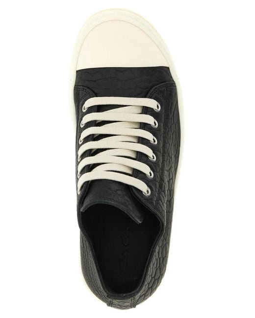 Rick Owens Black Lamb Leather Low Top Sneakers