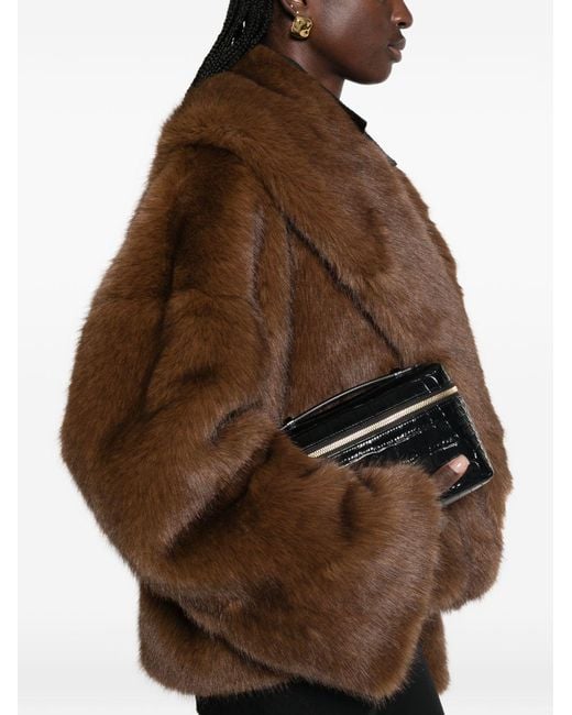 BB COUTURE Brown Farrah Faux Fur Jacket