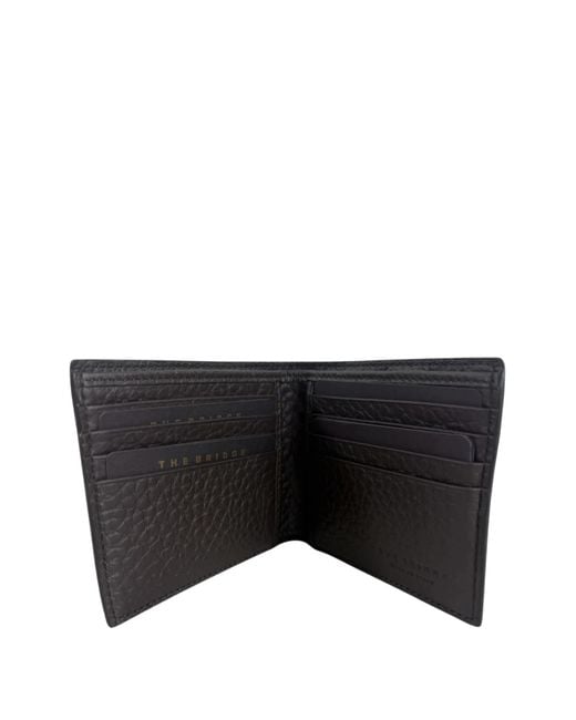 The Bridge Black Logo-Print Leather Wallet