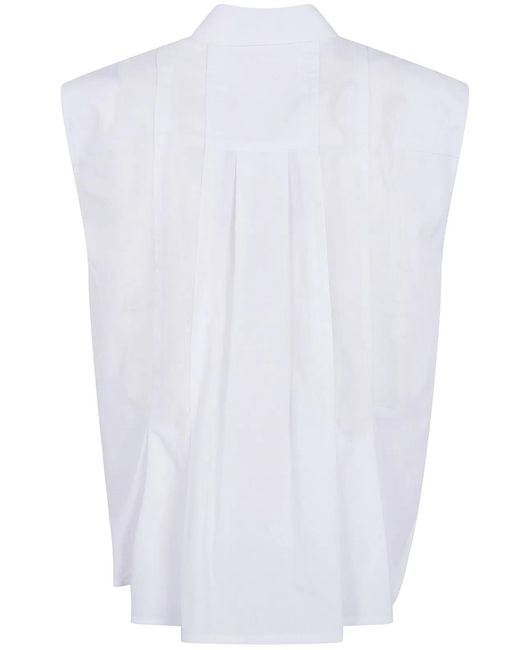 Sacai White Sleeveless Shirt