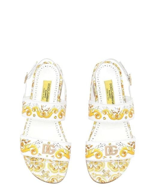 Dolce & Gabbana Metallic Dolce & Gabbana Printed Calf Sandal