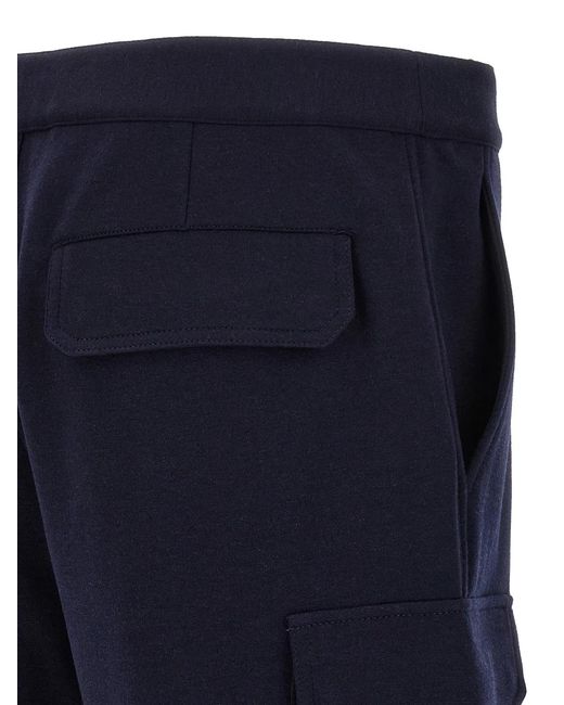 Brunello Cucinelli Blue Cargo Bermuda Shorts for men
