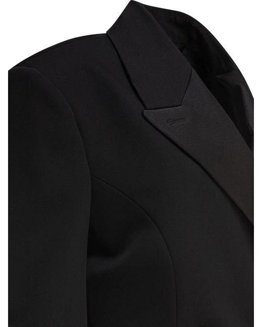 Givenchy Black Pleated Double Breasted Blazer