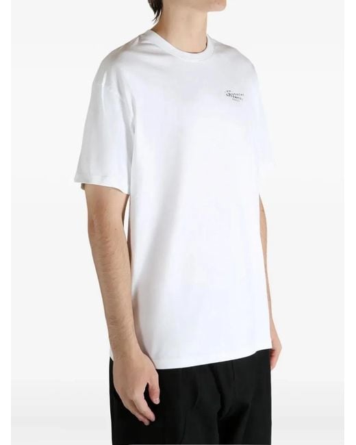 Givenchy White Stamp Cotton T-Shirt for men